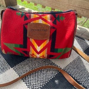 Pendleton Vibrant Red and Green Crossbody Bag